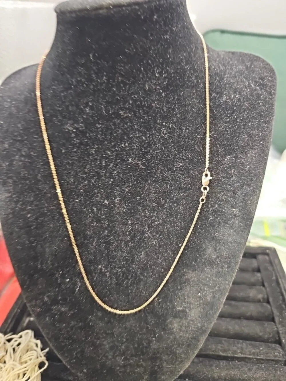 Necklace Fine Box Link .925 Silver With Rose Gold Tone Overlay 16